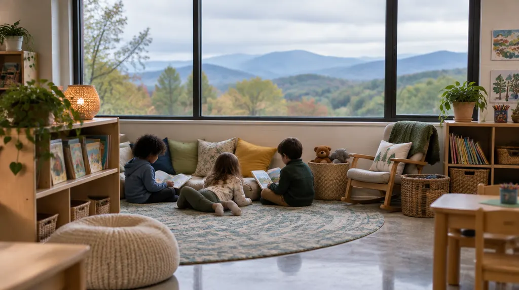 A cozy reading corner in a daycare in Wade Hampton, SC