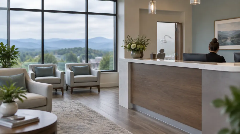 A welcoming dental office reception area in Wade Hampton, SC