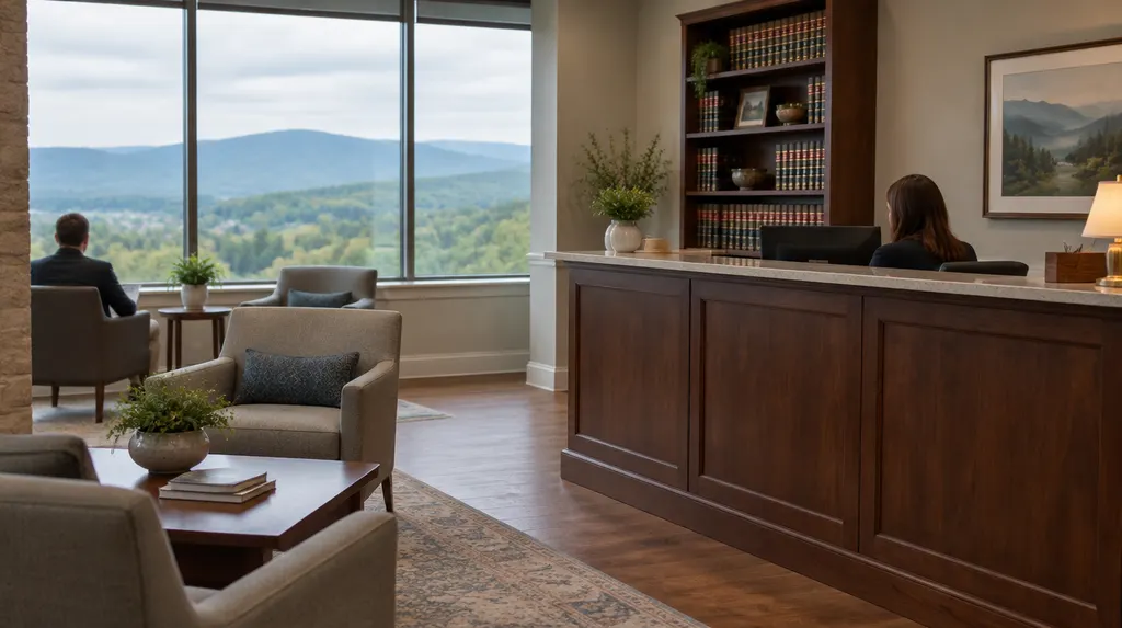 A welcoming law office reception area in Wade Hampton, SC