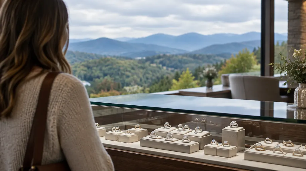 A jewelry display case with rings in Wade Hampton, SC