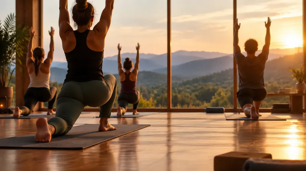 A yoga class in a calm studio in Wade Hampton, SC